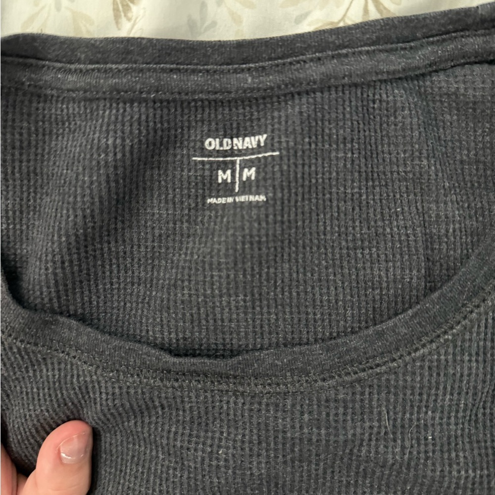 Old Navy Charcoal Ribbed Tee